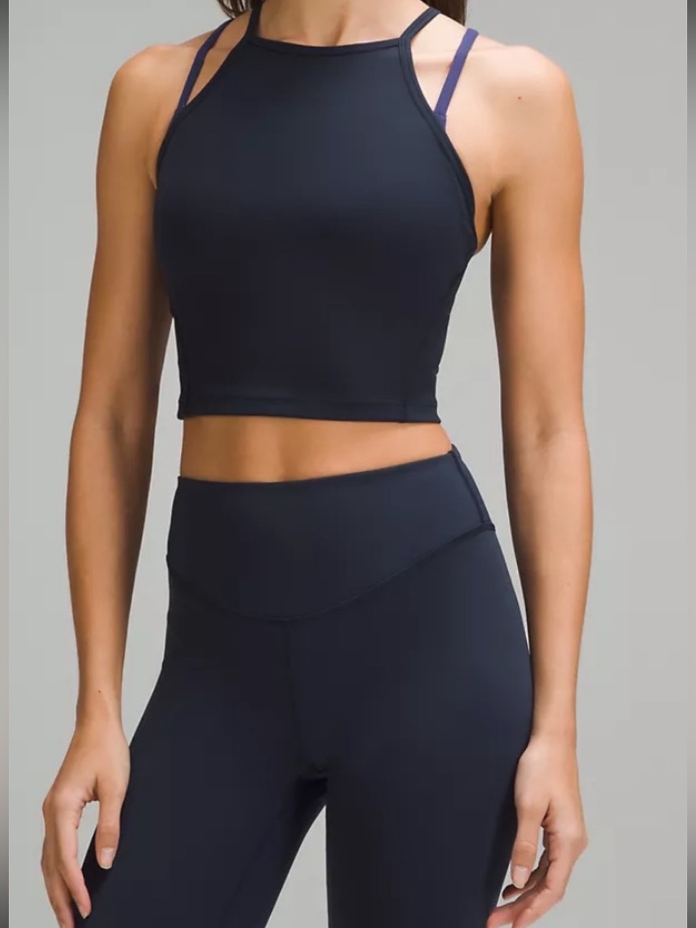 Navy Lululemon Set - Wunder Train pants 28” & tank